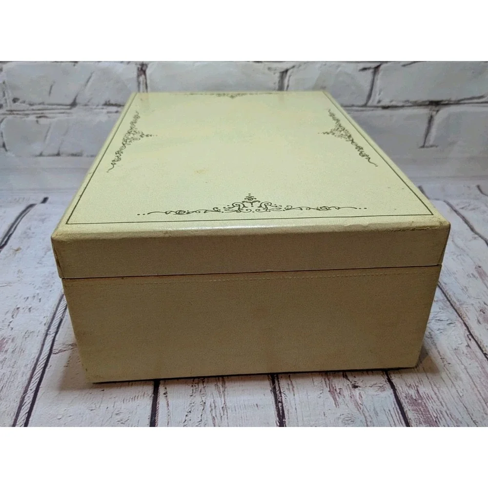 Vintage 2 Tier Faux‎ Leather PINK Velvet &  Satin Lined Jewelry Box w/ Mirror
